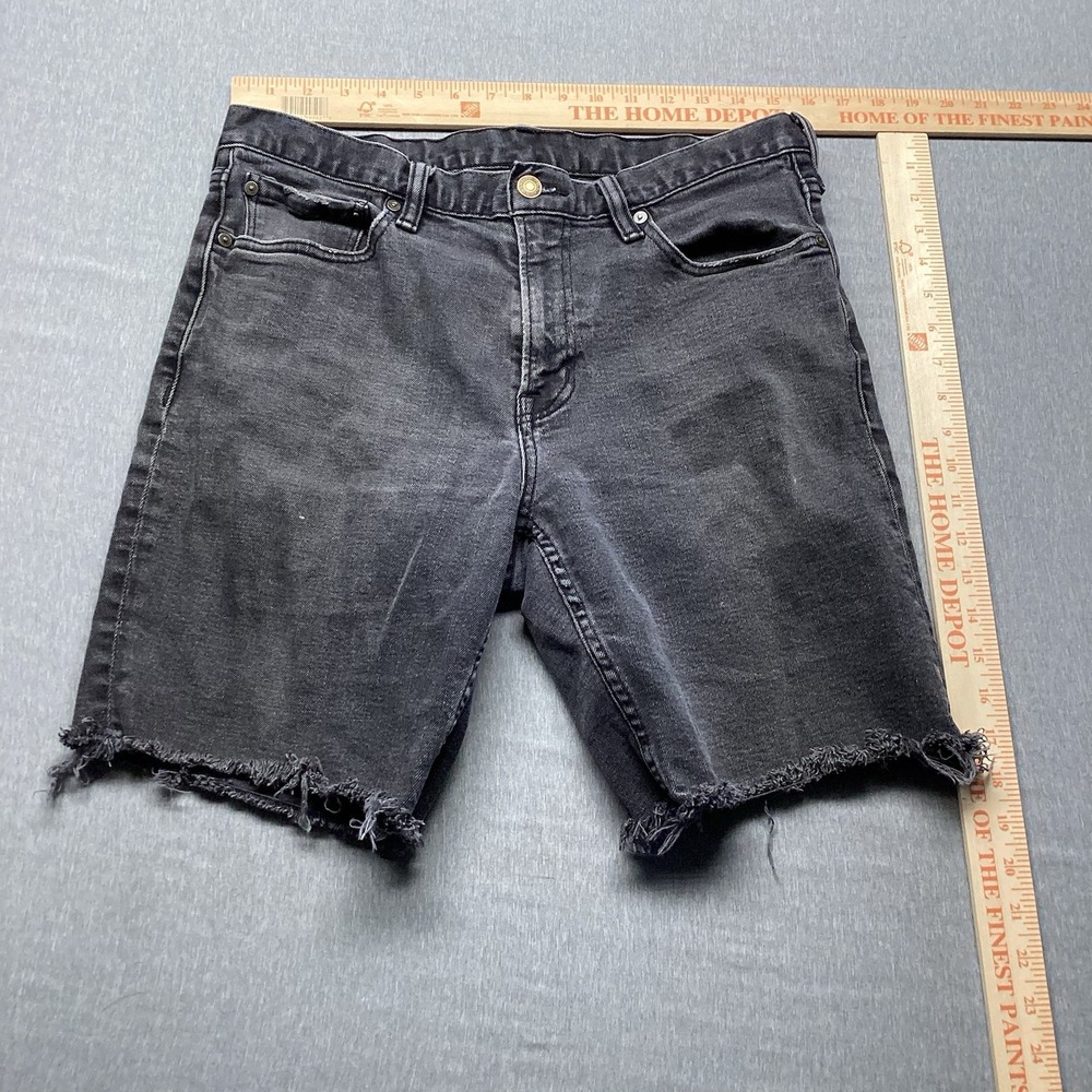 Old Navy Cut Off Jean Shorts Size 33 Black Distressed